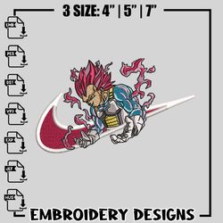 vegeta ultra nike embroidery design, dragon ball embroidery, nike design, embroidery file, anime shirt, instant download