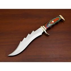 CUSTOM HAND MADE D2 STEEL HUNTING BOWIE KNIFE Handmade d2 steel blade bowie hunting knife camping knife /pakka wood