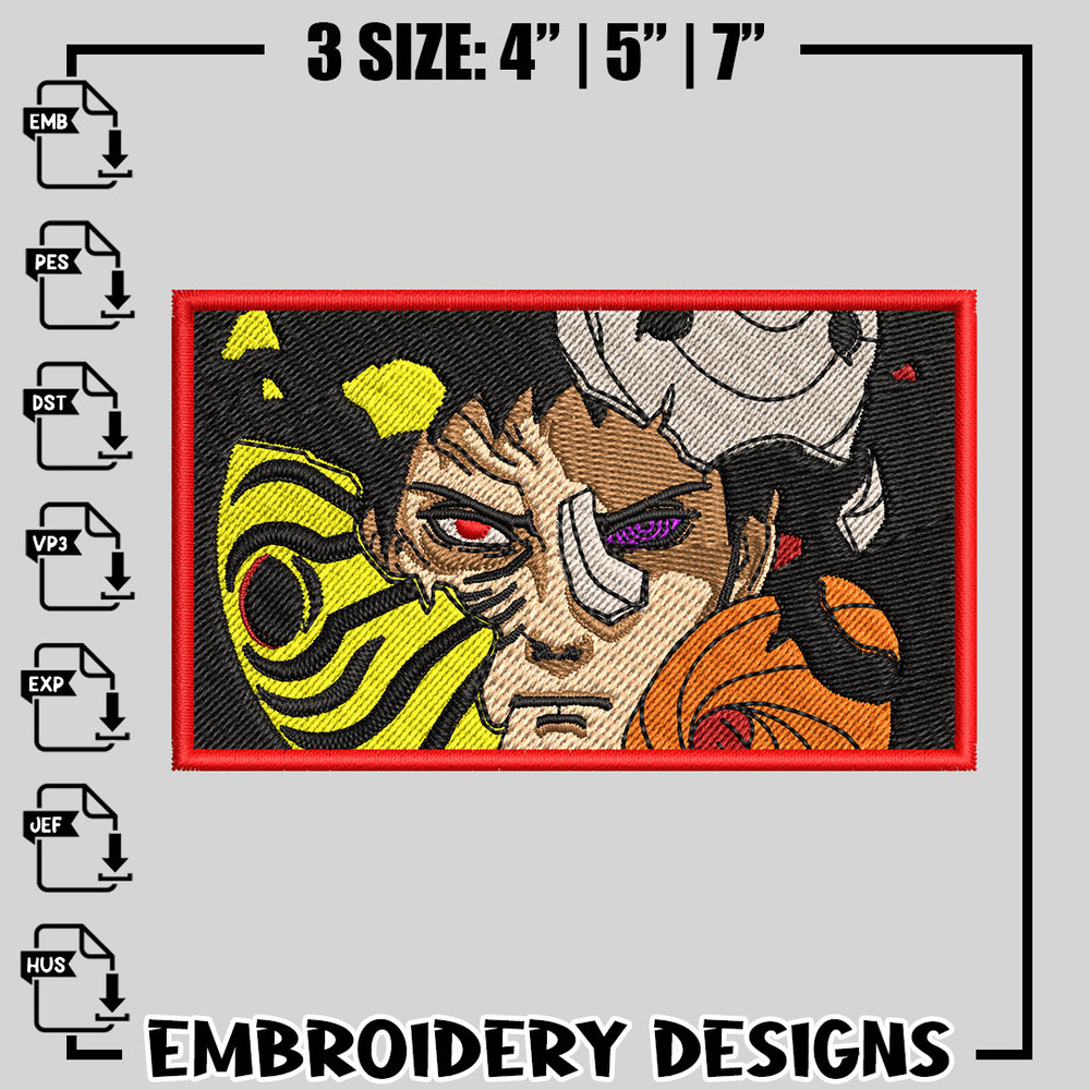 Uchiha Obito Nike embroidery design