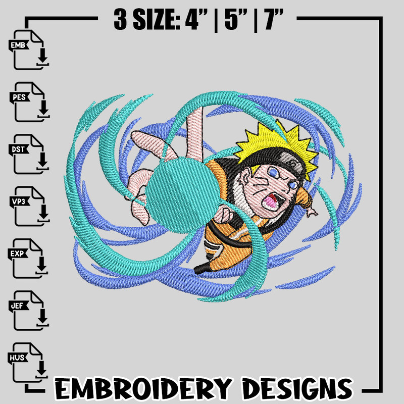 Naruto Nike embroidery design