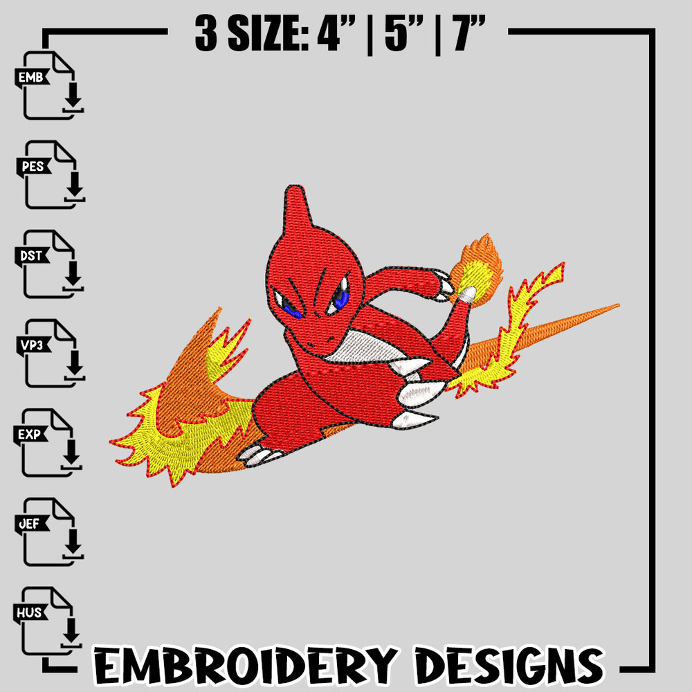 Charmeleon Nike embroidery design