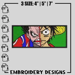 monkey d. luffy embroidery design, one piece embroidery, anime design, embroidery file, anime shirt, instant download