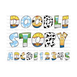 alphabet bundle svg, toy letters, numbers svg, doodle letters alphabet font, download digital file
