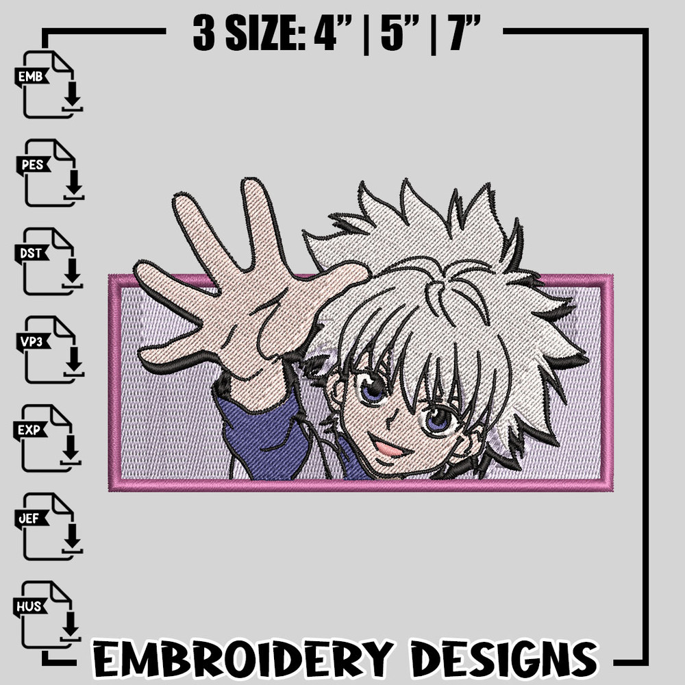Killua anime embroidery design
