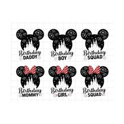 bundle birthday squad svg, birthday boy svg, family matching birthday svg, magical kingdom svg, birthday girl svg, birth