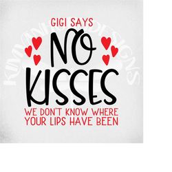 gigi says no kisses svg, infant svg, new baby svg, baby shower svg, we don't know where your lips have been, cut files,