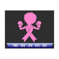 fight cancer svg, afro lady svg, breast cancer svg, breast cancer awareness svg, cancer ribbon svg, awareness ribbon, br