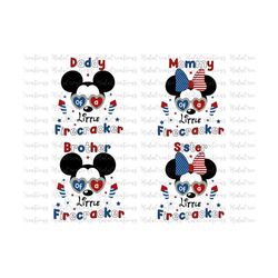 bundle family of a little firecracker svg, 4th of july svg, american flag, memorial day freedom, svg, png files for cric