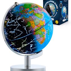 usa toyz illuminated globe for kids learning - 7.2"diameter