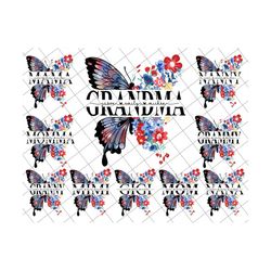 bundle personalized grandma butterfly png, mama, mimi, nana, mom png, 4th of july png, independence day, watercolor butt