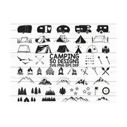 camping svg bundle / camper svg / summer svg / campfire svg / camping clipart / cricut / cut files / silhouette / vector