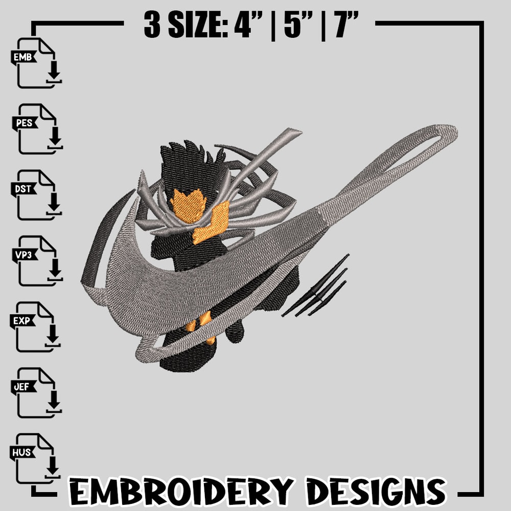 Anime Nike embroidery design