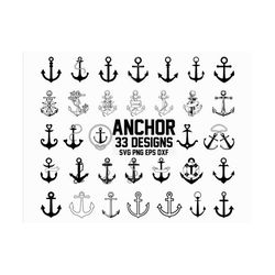 Anchor SVG / Nautical SVG/ Anchor Clipart / Cut File for Cricut / Silhouette / Vector / Dxf / Png / Eps