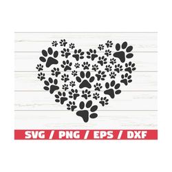 paw heart svg / cut file / cricut / commercial use / silhouette / cat mom svg / heart svg
