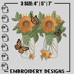 sunflower embroidery design, sunflower embroidery, sunflower design, embroidery file, sunflower shirt, instant download.