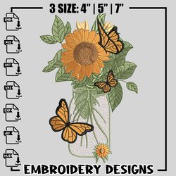 sunflower embroidery design, flower embroidery, sunflower design, embroidery file, sunflower shirt, digital download.