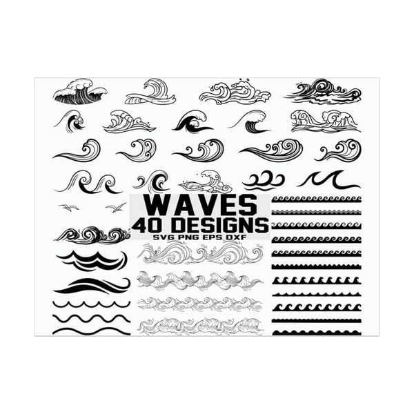 Wave SVG / Sea Waves svg/ Ocean Waves svg/ Clipart/ Cut File | Inspire ...