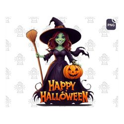 spooky and cute witch halloween png clipart - add charm to your halloween decor and digital art with trendy witchy woman