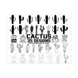 cactus svg bundle/ desert cacti plants/ cactus vector/ cactus silhouette/ files for cricut/ cut file/ clipart