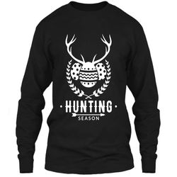 easter egg hunter deer antler hunting season t-shirt ls ultra cotton tshirt