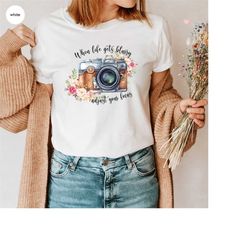 Vintage Photographer Shirt, Motivational Sweatshirt, Floral Camera TShirt, Photographer Gifts, Photography Shirts for Wo
