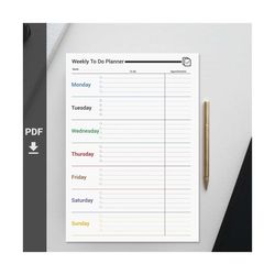 printable weekly todo planner to organize your days with todo lists and appointments for family or office - a4 and us le
