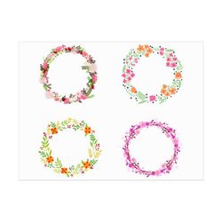 watercolor floral spring wreaths svg/ png/ eps/ spring flowers/wreath svg/wedding wreath/ wedding flowers/ cricut/printa