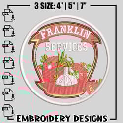 franklin services logo embroidery design, franklin services embroidery, logo design, embroidery file, instant download.
