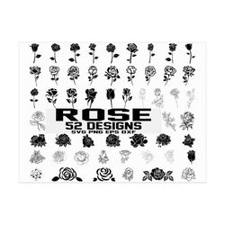 Rose Svg/ Roses Svg/ Valentine Svg/ Valentine Rose/ Flower Svg/ Floral Svg/ Rose Stencil/ Rose Silhouette/ Cut File/ undefined Ir
