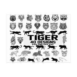 Tiger Svg/ Tiger Head Svg/ Animal Svg/ Zoo Svg/ Tiger Silhouette/ Wildlife Clipart/ Stencil/ Vinyl Cut Files/ Iron On Fi