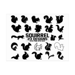 Squirrel Svg/ Squirrel Silhouette/ Squirrel Vector/ Clipart/ Printable/ Cricut/ Cut Files/ Cricut/ Digital File