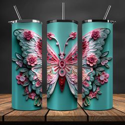 3D Flowers Tumbler Wrap, 3D Floral Sublimation Tumbler Design,Instant Digital Download PNG 24