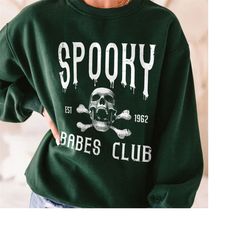skeleton shirt, vintage halloween sweatshirt, halloweentown university, halloween shirt, spooky babes club, halloween gi