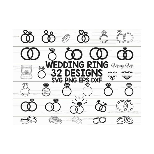 Wedding Ring SVG/ Engagement Ring SVG / Clipart / Cut Files | Inspire ...