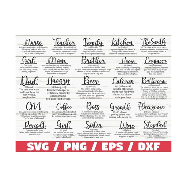 Funny Definition SVG Bundle / Cut File / Commercial use / Cr | Inspire ...