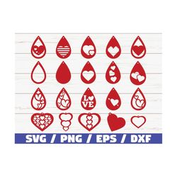 Valentine Earrings SVG/ laser cut template/ Commercial Use / Cut Files/ Cricut / leather earring/ Earrings Heart/ Vector
