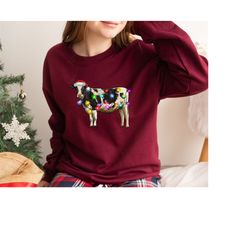 cow christmas lights ugly christmas sweater funny heifers christmas shirt cow holiday sweater cow lover xmas gift farm c