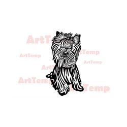 yorkshire terrier svg, dog dxf cut file, pet svg for cricut, dxf for laser cnc, papercut template, clipart, silhouettes