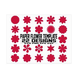 paper flower template svg/ paper flower svg/ clipart/ cut files/ flower template/ vector/ instant download