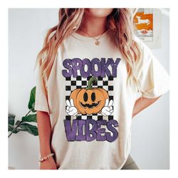 Spooky Vibes Pumpkin Png, Spooky Png, Retro Halloween Png, Pumpkin Png, Halloween Png, Halloween Shirt Png, Retro Png, S