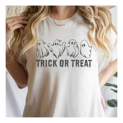 Trick or Treat SVG-Halloween Cut File Digital Design Download-spooky season svg, ghost svg, boho ghost svg,retro svg, vi