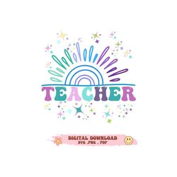 Teacher, Teacher Retro SVG, PNG file, trendy teacher sublimation,  teacher appreciation, popular png , gift for teacher