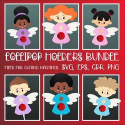 Angels | Lollipop Holder Bundle | Paper Craft Templates SVG | Sucker holder