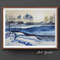 watercolor painting - winter - river - trees - nature - snow - village - winter village - blue landscape - 2.jpg