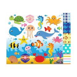 50offsale sea animal clipart,sea animals clipart,sea creatures cliparts, fish clip art sea animal,ocean animals sea clip