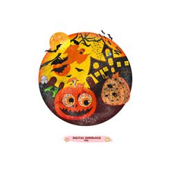 halloween png, halloween, png, retro halloween png, spooky, ghost, spider, pumpkin, clipart, happy halloween png sublima