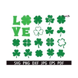 love shamrock svg , saint patricks day svg cricut cut files ,shamrock png,clover leaf vector, st patricks day shirt svg