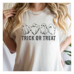 Trick or Treat SVG-Halloween Cut File Digital Design Download-spooky season svg, ghost svg, boho ghost svg,retro svg, vi
