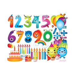131 cliparts,monster numbers birthday clipart,monster clipart,number clipart,birthday clipart,monsterparty, birthday num