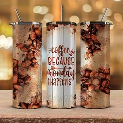 coffee tumbler wrap , 20oz skinny tumbler sublimation png, coffee tumbler wrap 04